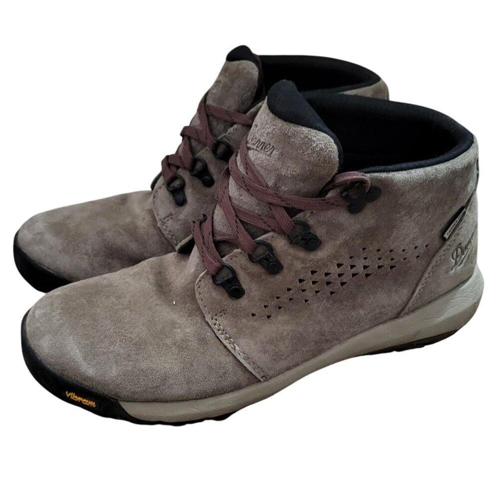 Womens Danner Inquire Chukka Leather Hiking Boot Grey Plum Size 9.5 NO INSOLES